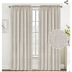 Natural linen curtain panels